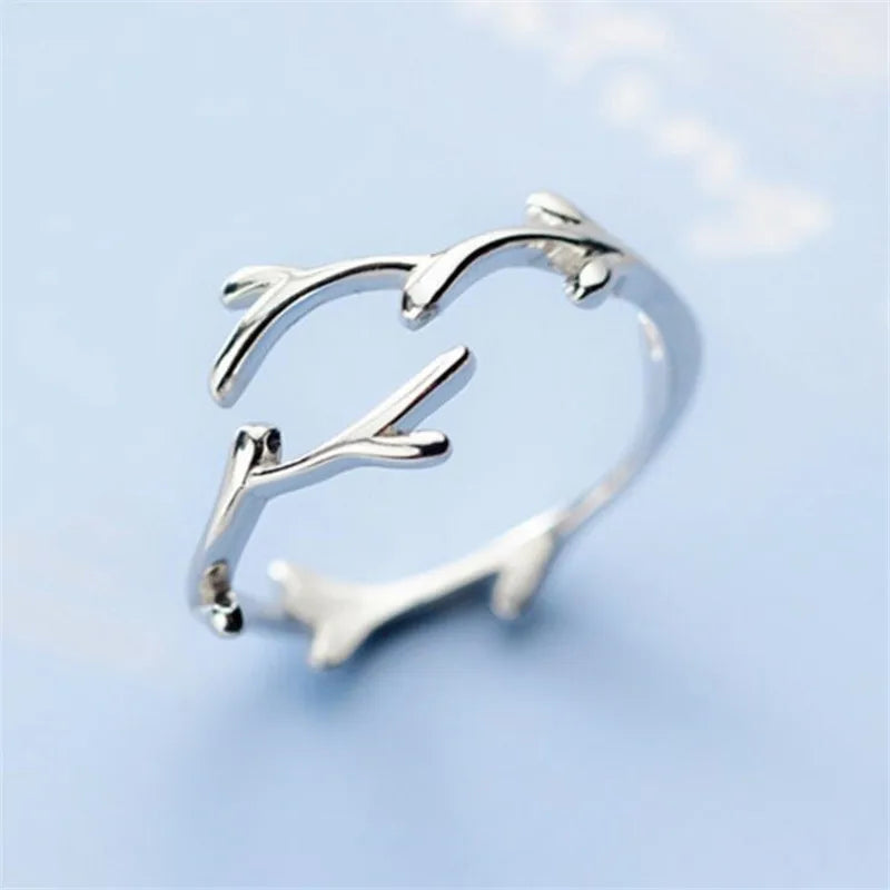 Sterling Silber Zweig Ring