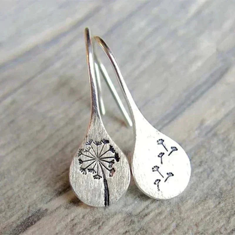 Vintage Silber Blumen Ohrringe