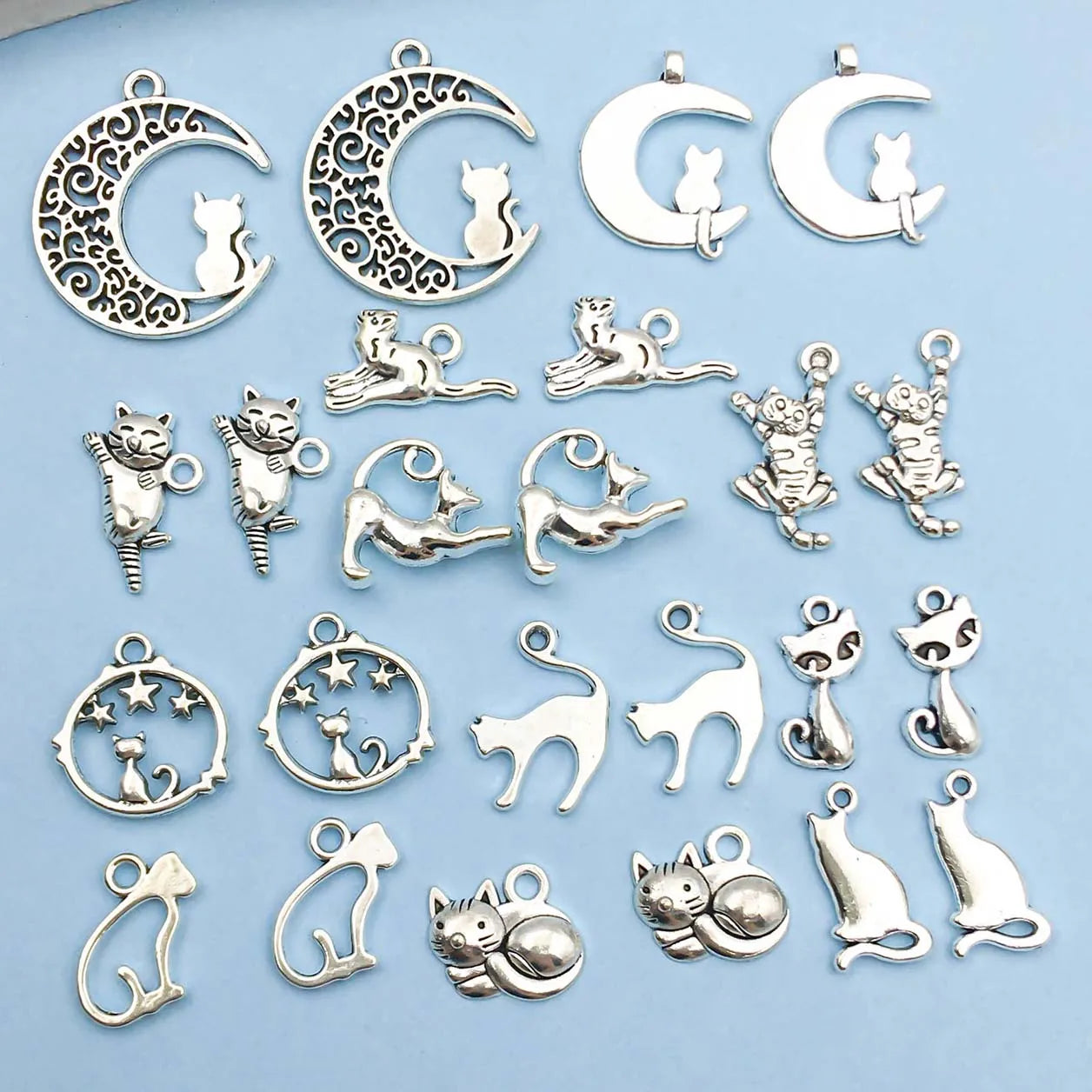 Vintage Silber Katzenanhänger Kollektion