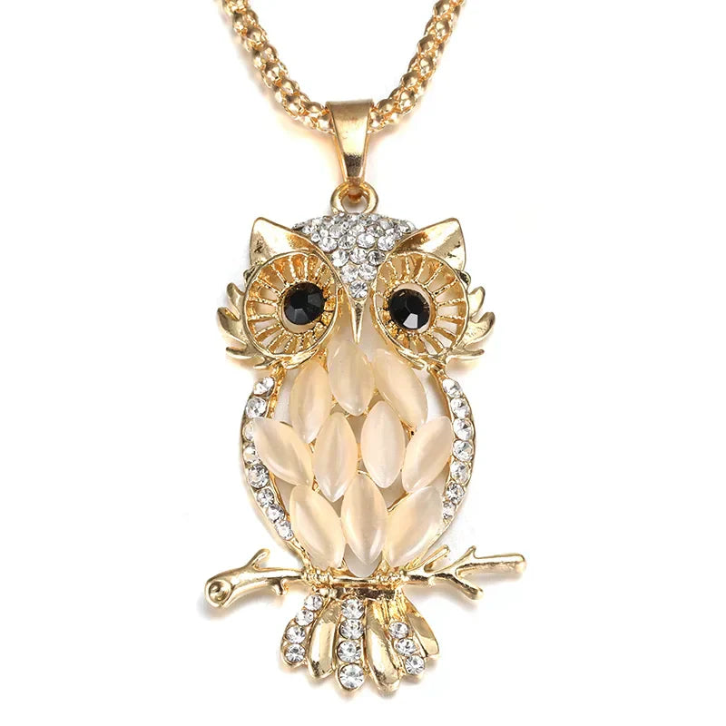 Goldene Eule Halskette