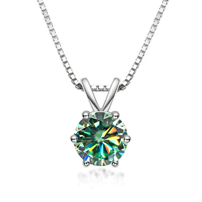Elegantes Moissanit Solitaire-Halsband