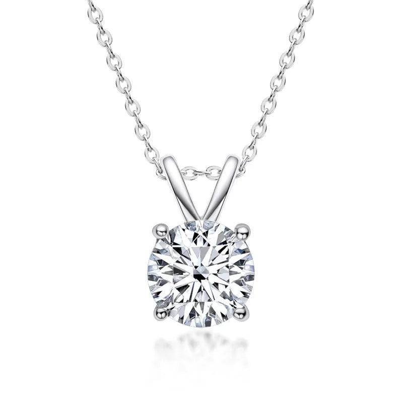 Exklusive Sterling Silber Moissanit Diamant Halskette
