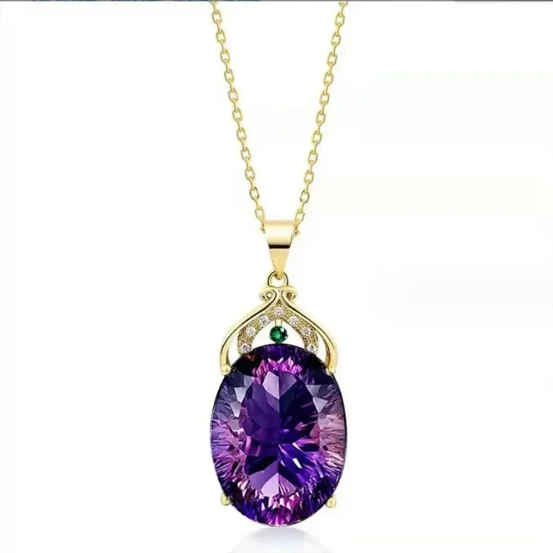 Elegante Kristall- und Opal-Drop-Anhänger-Halskette