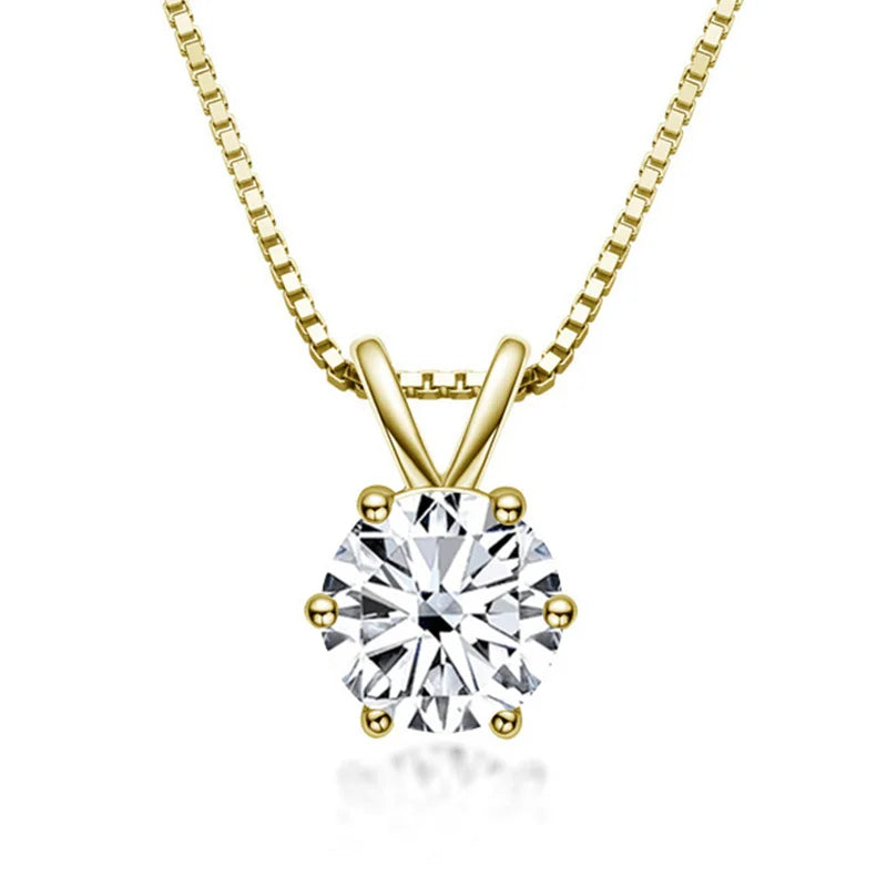 Elegantes Moissanit Solitaire-Halsband