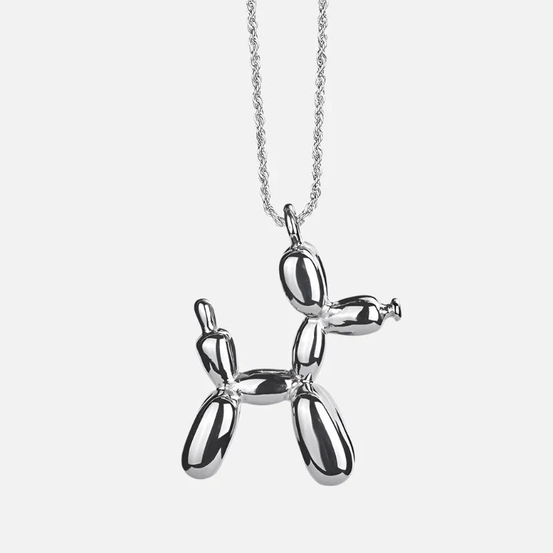 Goldfarbener Balloon Dog Anhänger Halskette