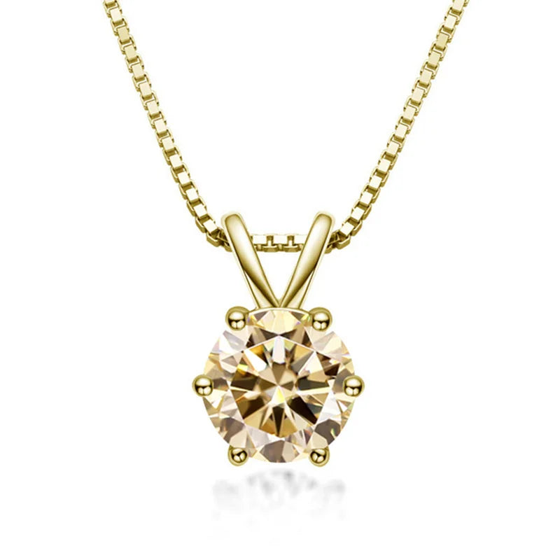 Elegantes Moissanit Solitaire-Halsband