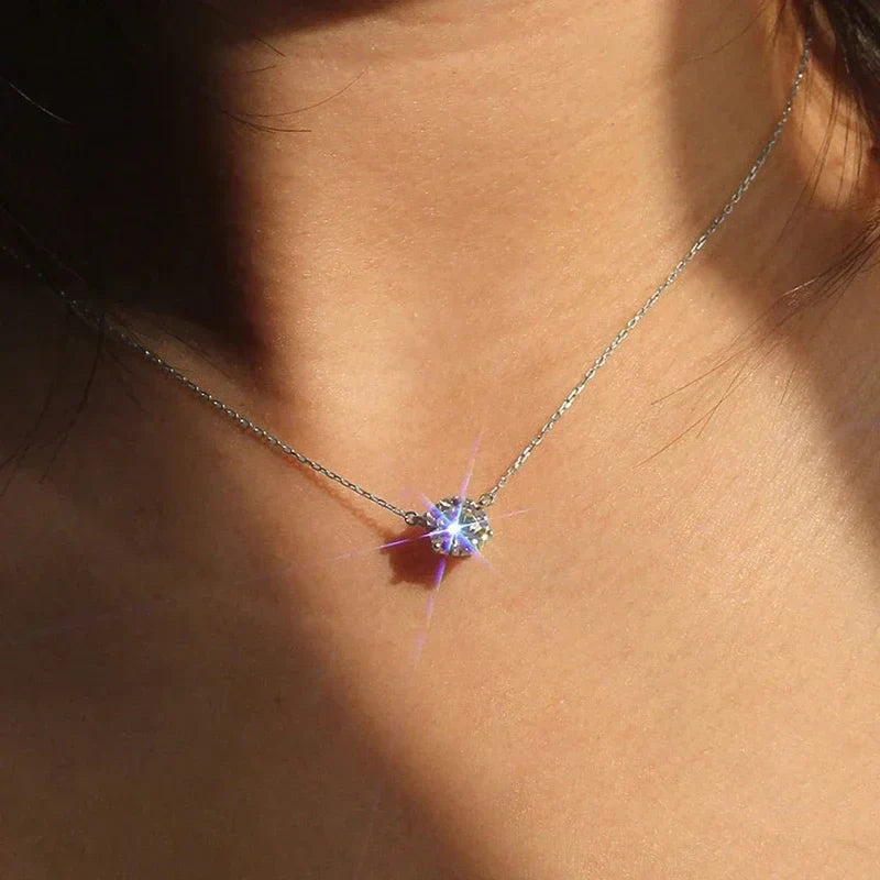 Elegante Kristall-Solitär-Halskette