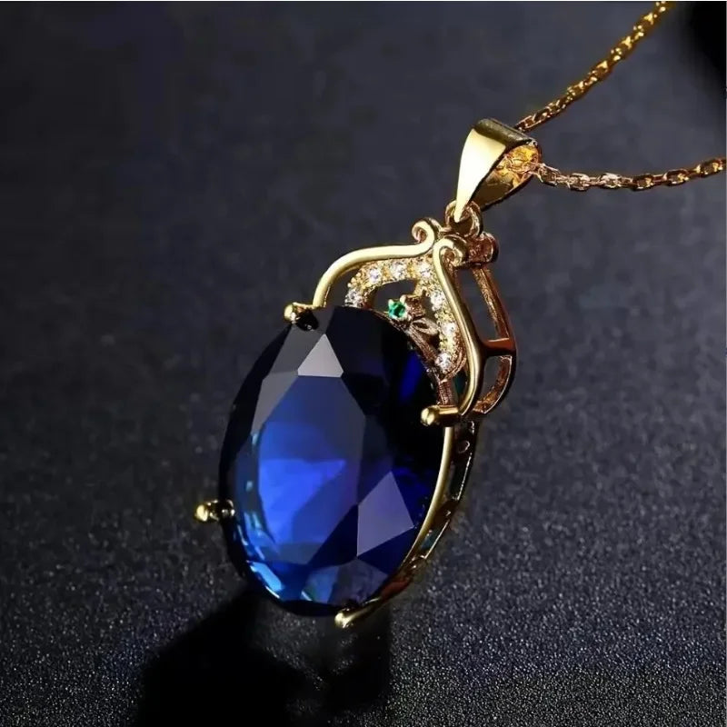 Elegante Kristall- und Opal-Drop-Anhänger-Halskette