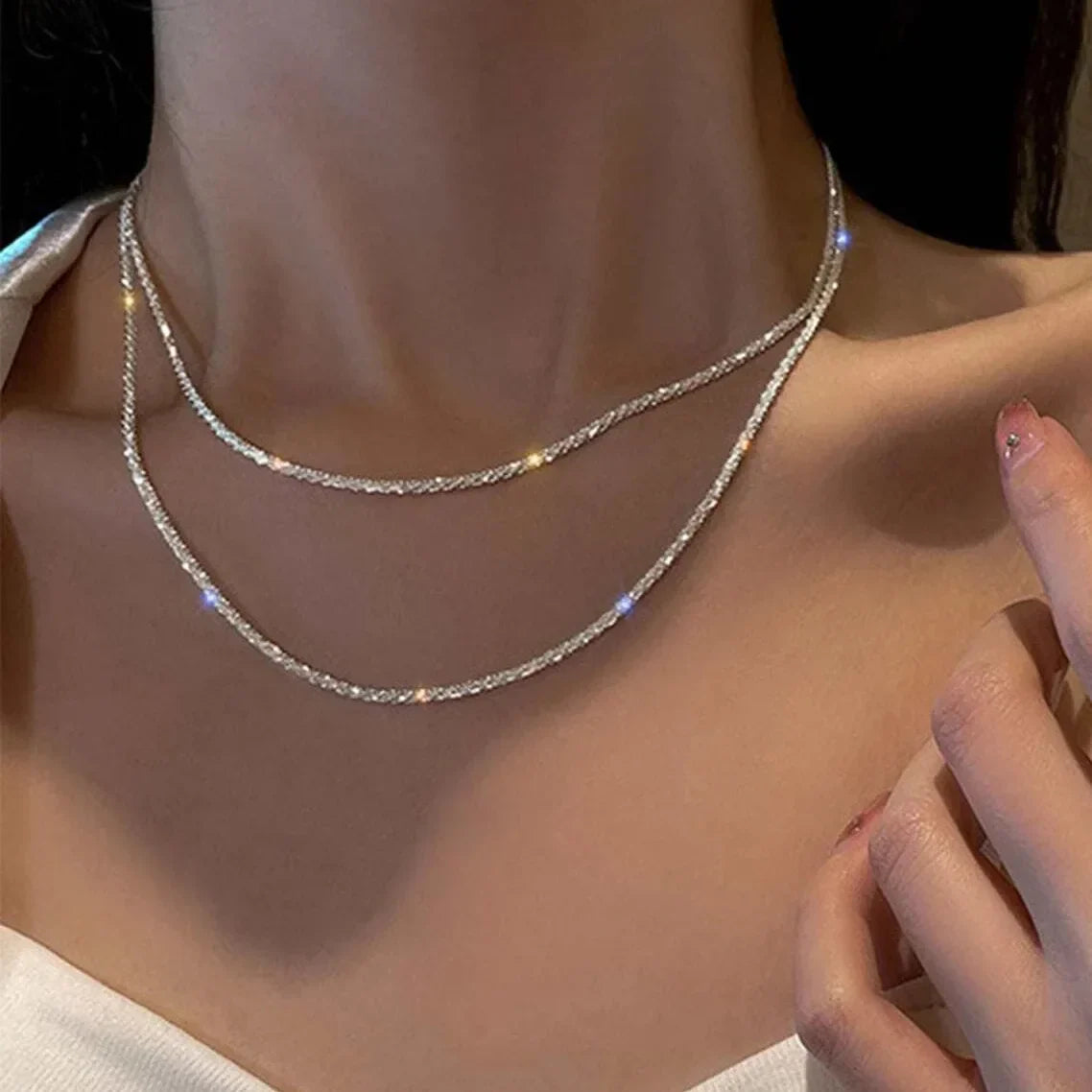 Double Layer Crystal Necklace