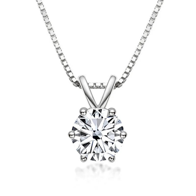 Elegantes Moissanit Solitaire-Halsband
