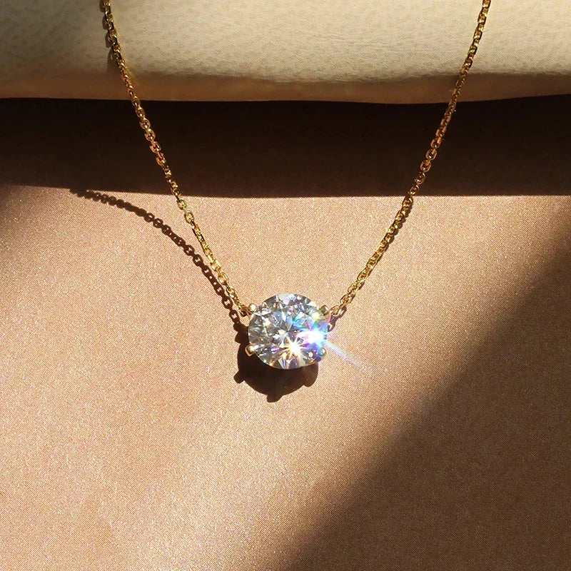 Elegante Kristall-Solitär-Halskette