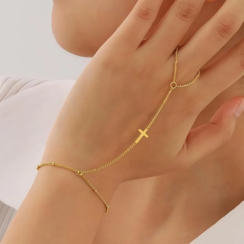 Goldkreuz-Handarmband