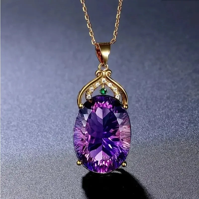 Elegante Kristall- und Opal-Drop-Pendant-Halskette