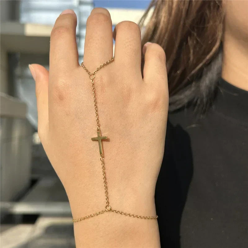 Goldkreuz-Handarmband