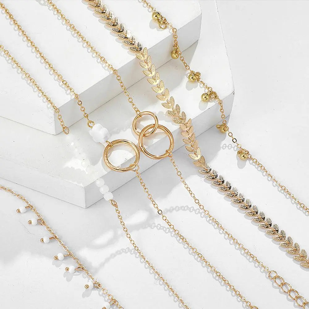 Charmantes Gold Boho Armband-Set
