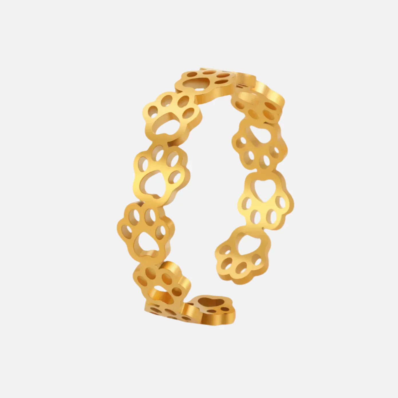Verstellbarer Pfotenabdruck-Ring – Aus Edelstahl