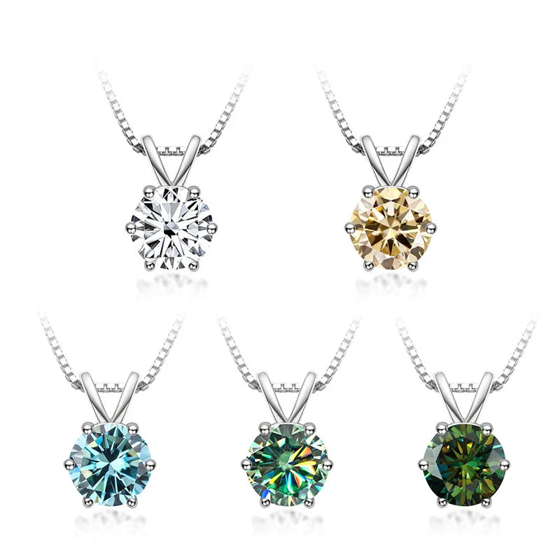 Elegantes Moissanit Solitaire-Halsband