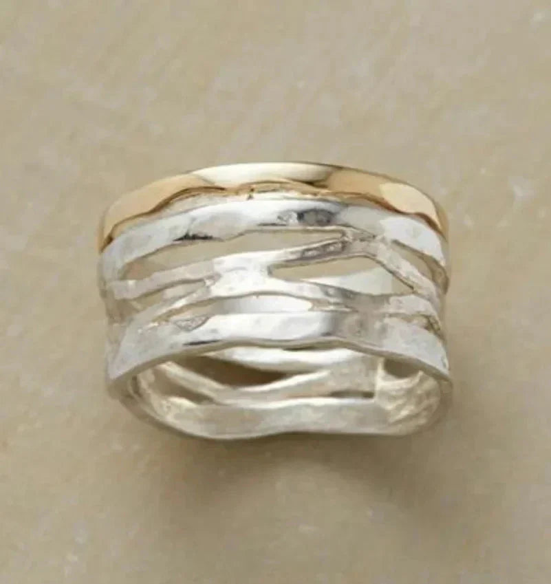 Vintage Schicht Silberring
