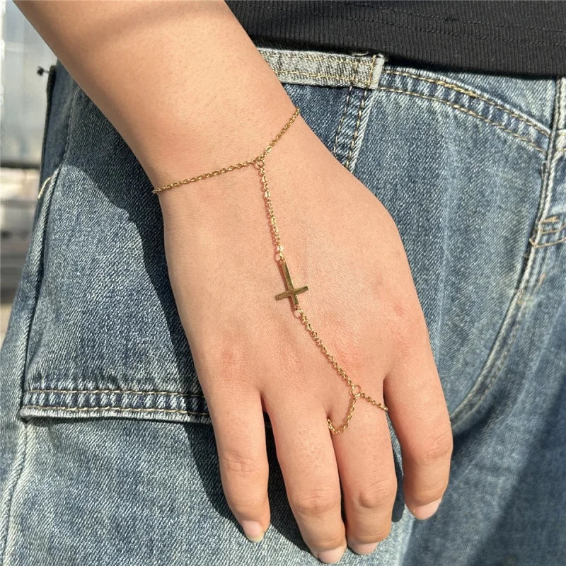 Goldkreuz-Handarmband