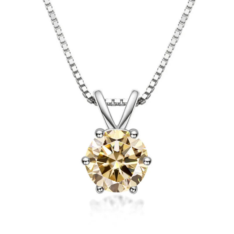 Elegantes Moissanit Solitaire-Halsband
