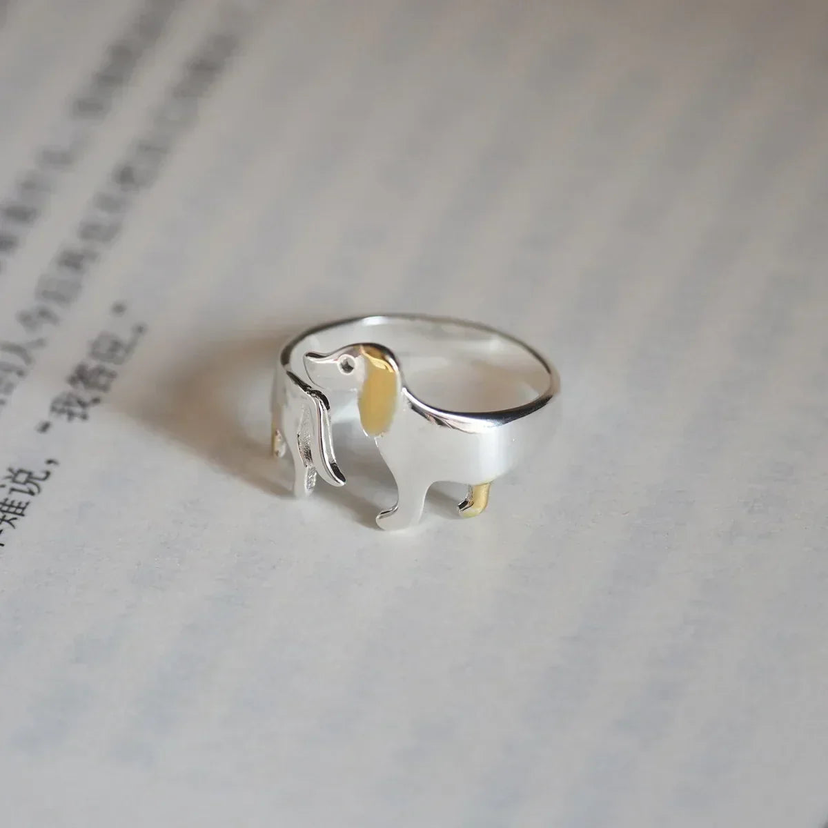 925 Sterling Silber Dackelring – Verstellbare Passform