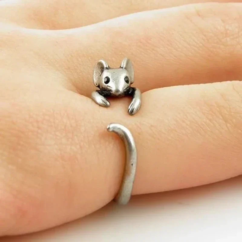 Adorable Maus Wickelring – Vintage Verstellbarer Schmuck