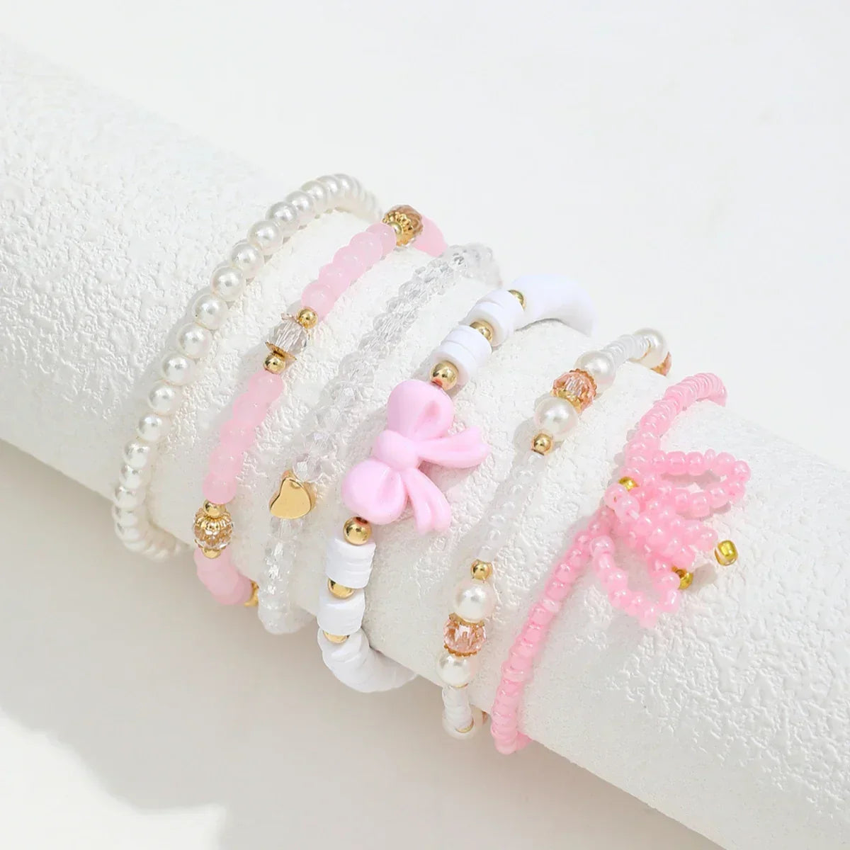 Perlen-Liebe Schleifenarmband-Set