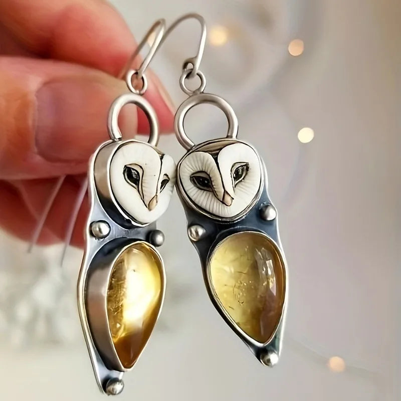 Boho Eule Tropfenohrringe - Nickel frei für empfindliche Ohren