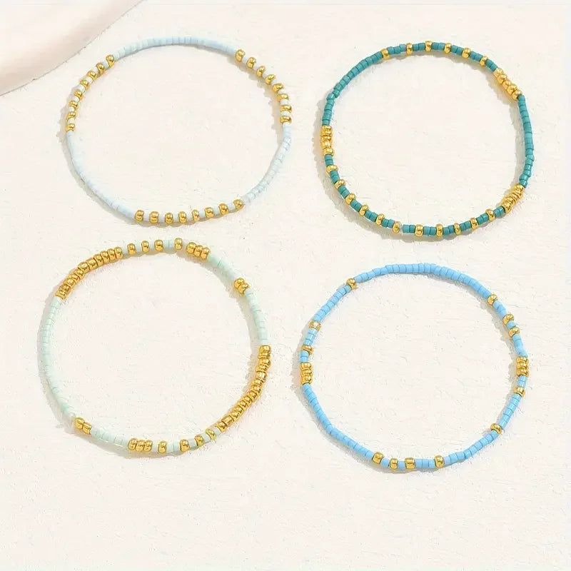 Subtile Türkisperlen-Armband-Set