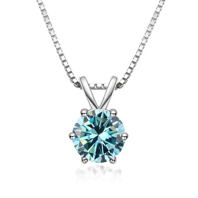 Elegantes Moissanit Solitaire-Halsband