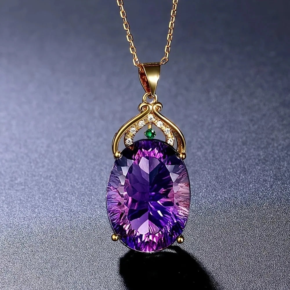 Elegante Kristall- und Opal-Drop-Anhänger-Halskette