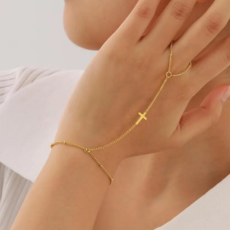 Goldkreuz-Handarmband