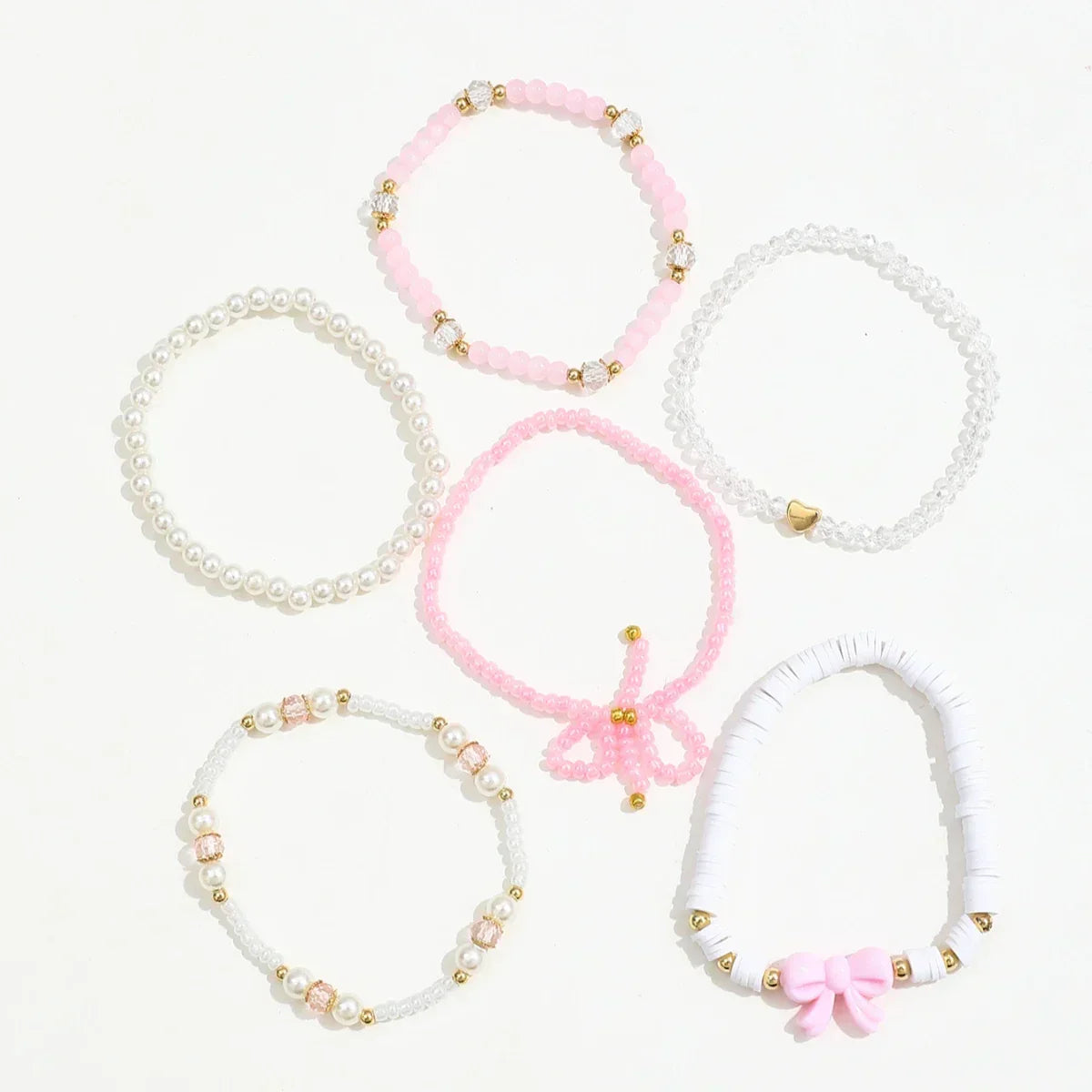 Perlen-Liebe Schleifenarmband-Set