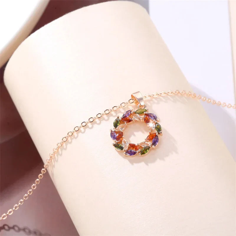 Glänzendes Regenbogen Charm Halskette
