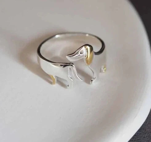 925 Sterling Silber Dackelring – Verstellbare Passform