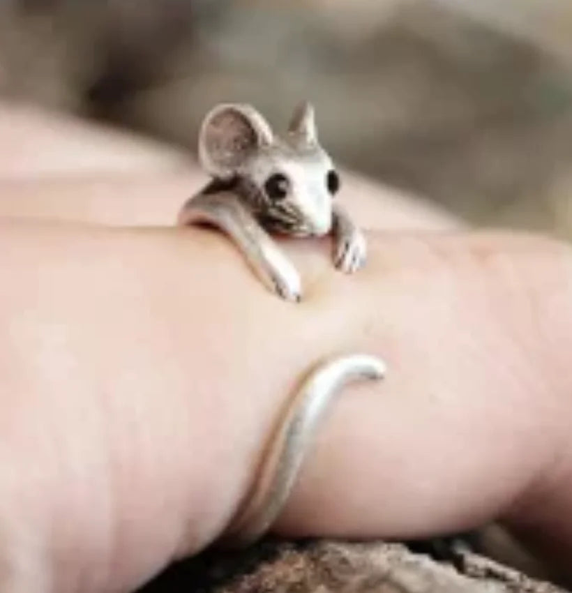 Adorable Maus Wickelring – Vintage Verstellbarer Schmuck