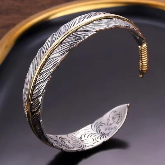 Vintage Federarmband Verstellbar