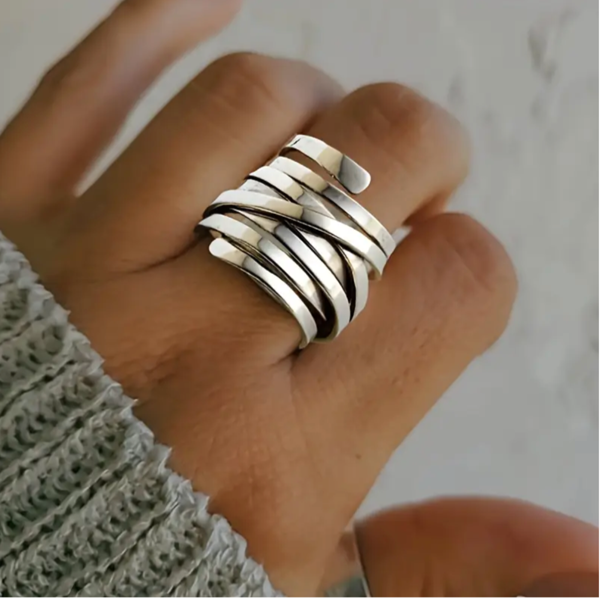 Bliss - Vintage Dicke Schicht Silberring