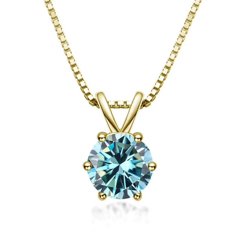 Elegantes Moissanit Solitaire-Halsband