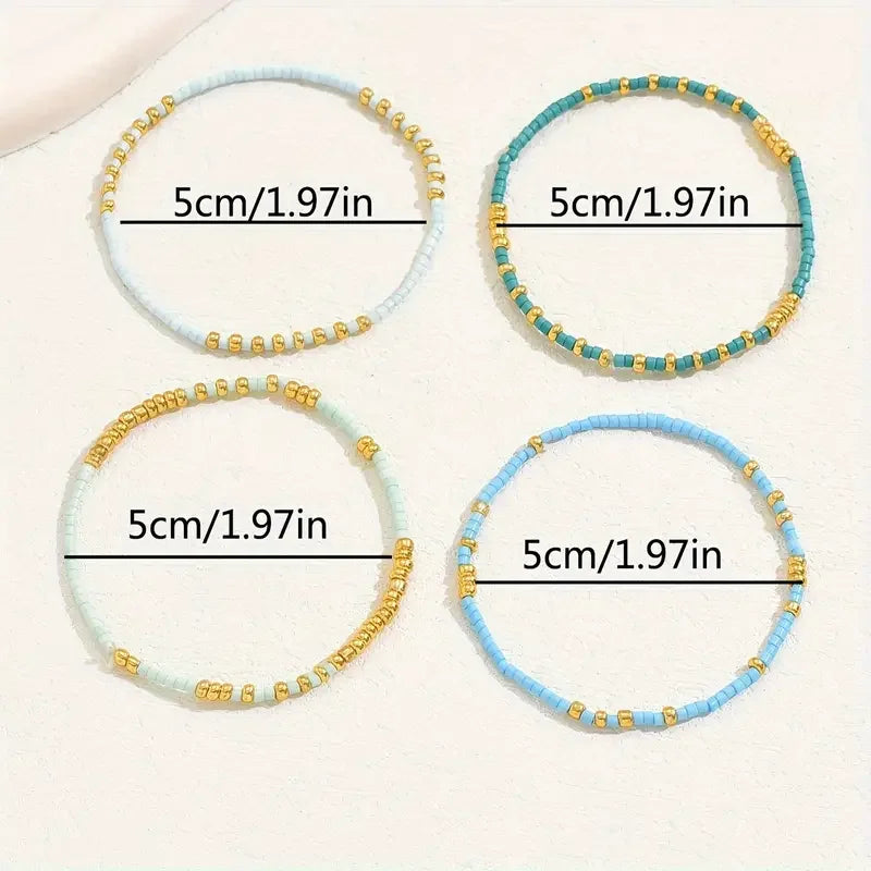 Subtile Türkisperlen-Armband-Set