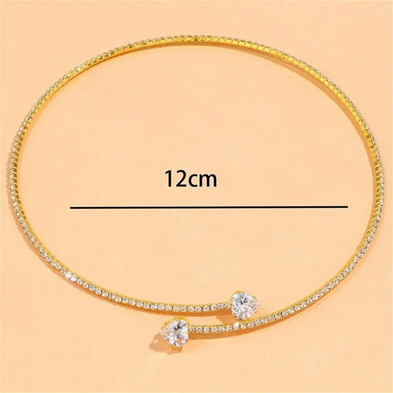 Kristallherz Choker Halskette