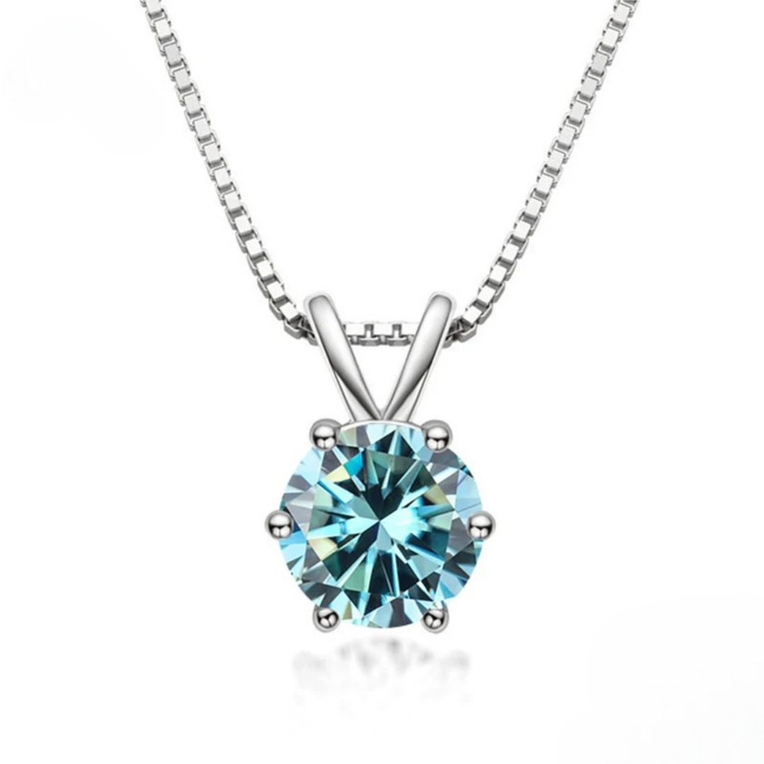 Elegantes Moissanit Solitaire-Halsband
