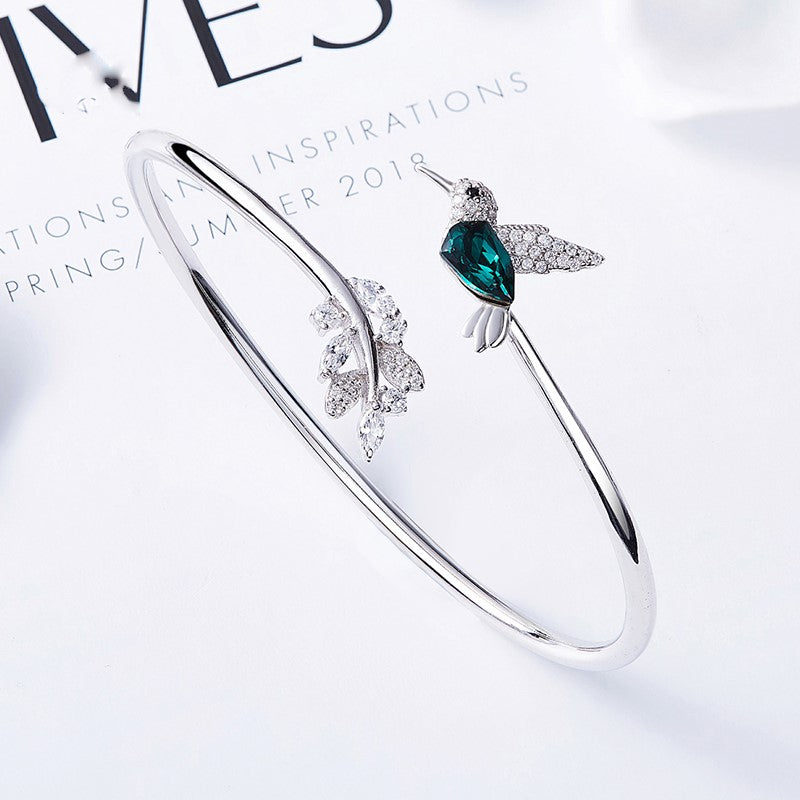 Verstellbarer Kolibri-Ring mit Strass-Diamant