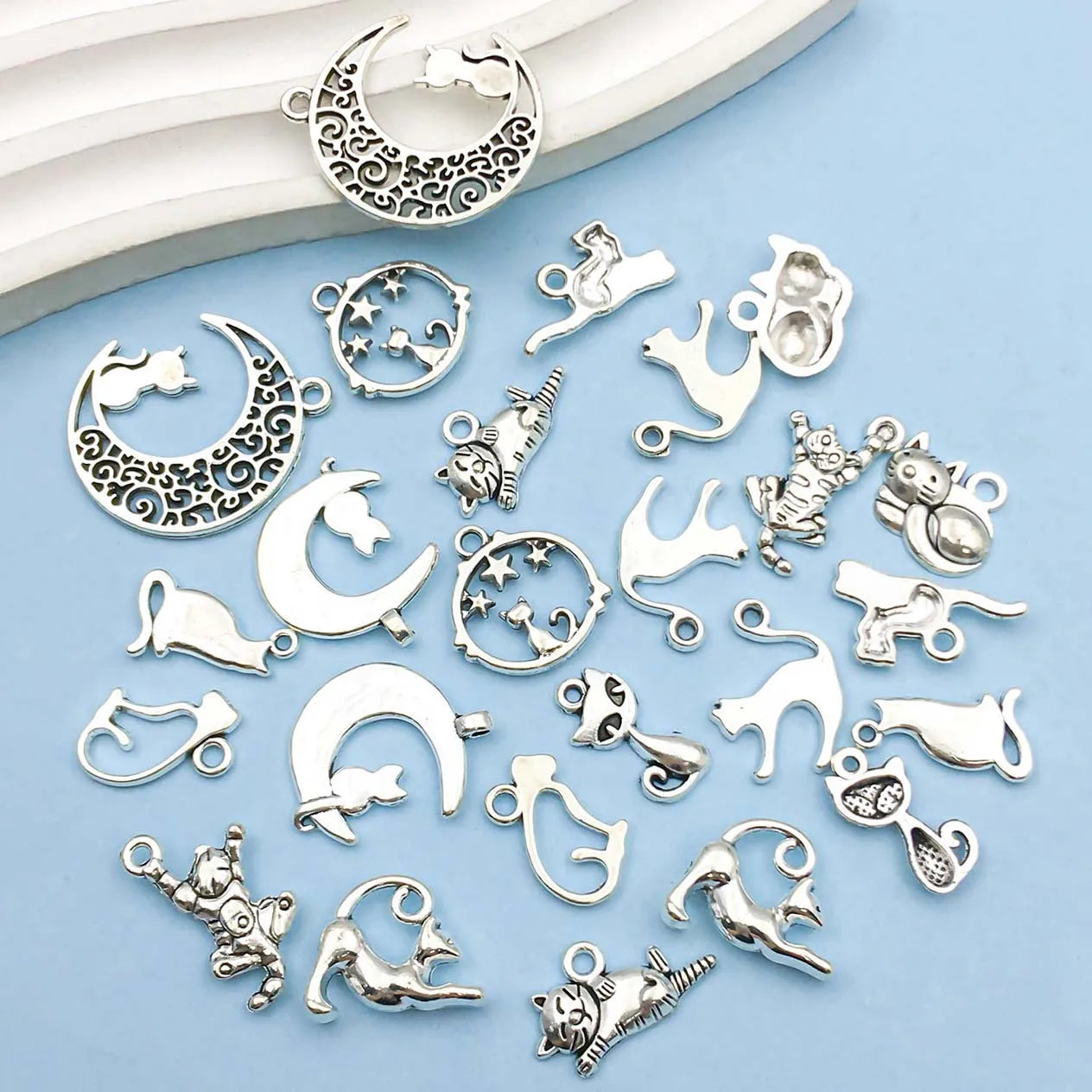 Vintage Silber Katzenanhänger Kollektion