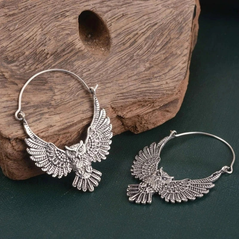 Vintage Bohemian Eulen Statement Ohrringe