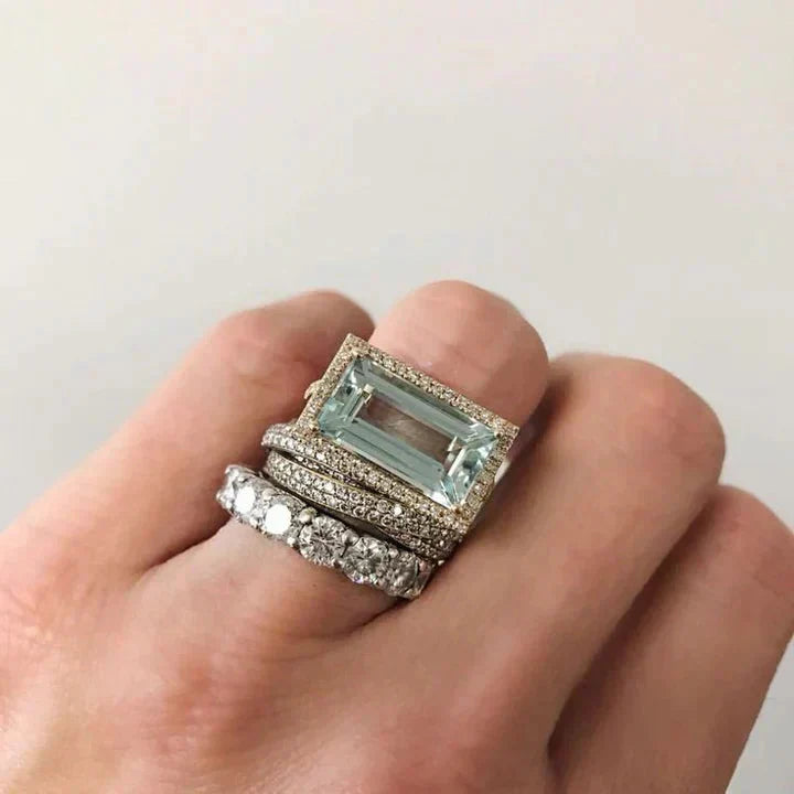 Vintage Silber- und Türkisring-Set