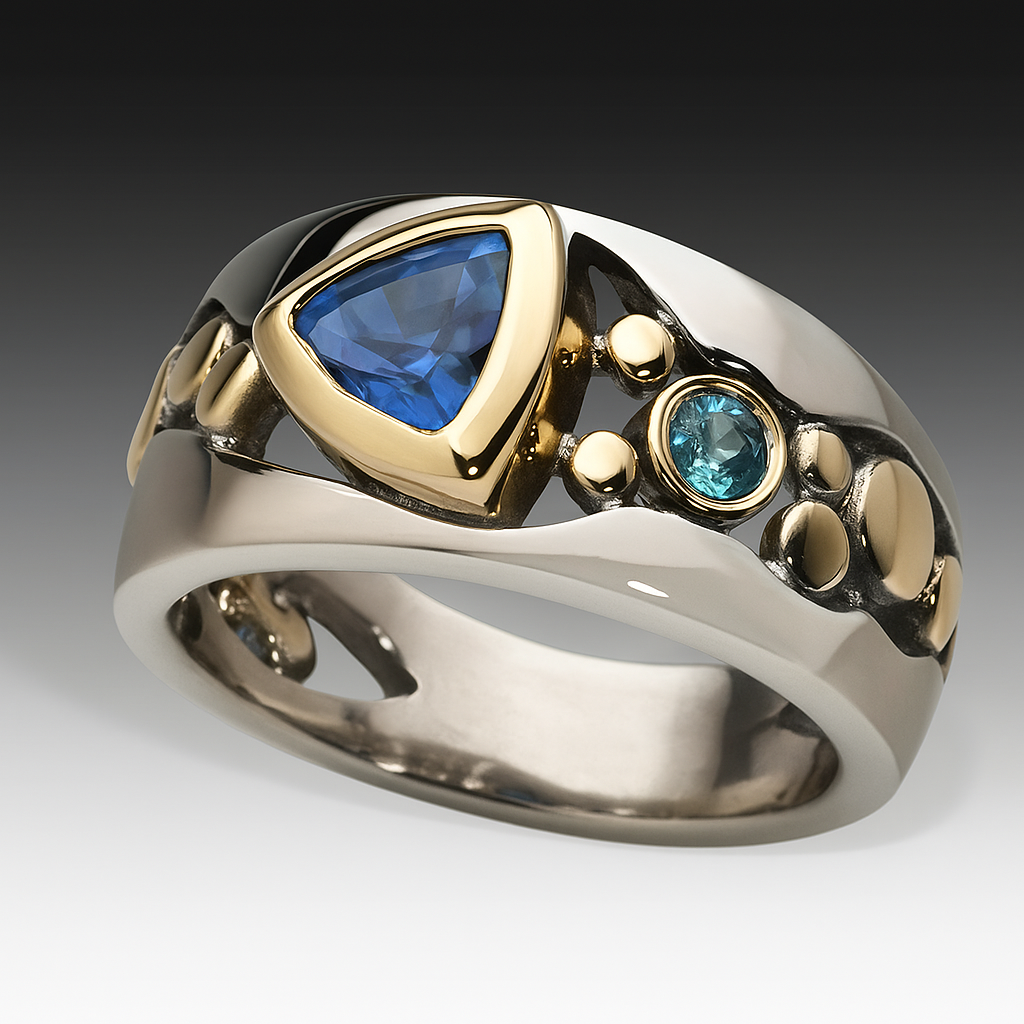 Vintage Blaue Zirkonia Boho Ring