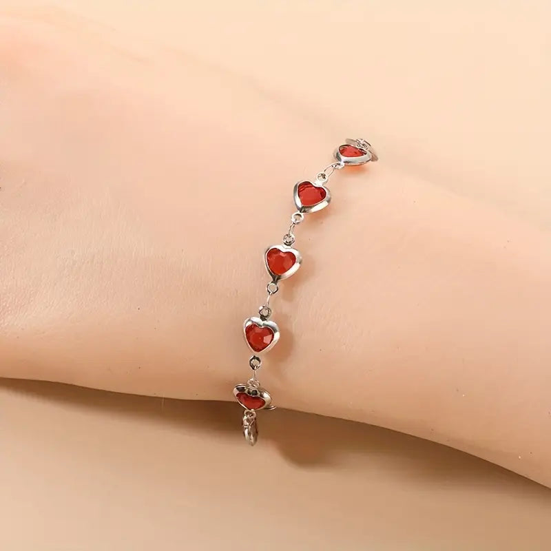 Anspruchsvolles Granat-Armband aus Weißgold