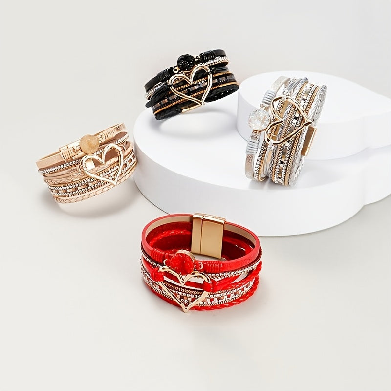 Bohemian Mehrschichtige Lederarmband