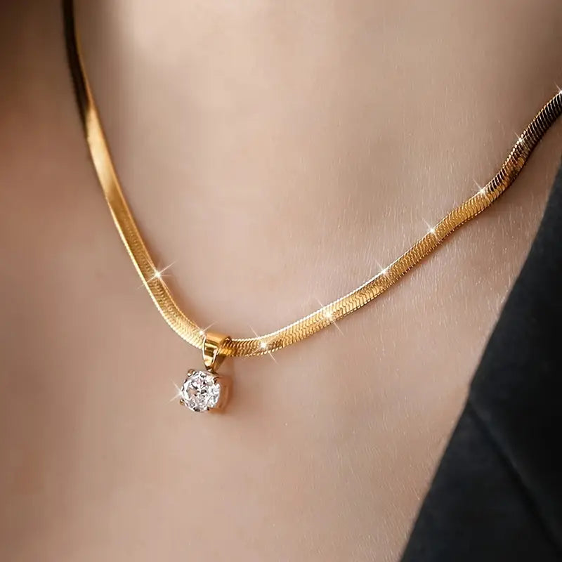 Elegante Gold-Rhinestone-Pendelkette
